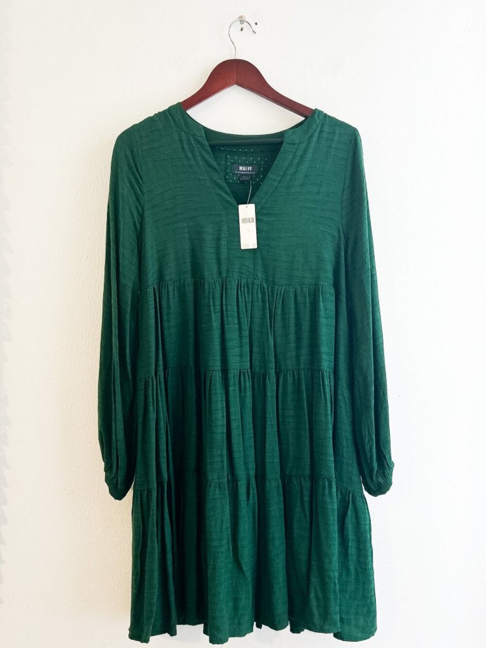 NWT Anthropologie MAEVE Green Textured Amber Tiered Tunic SZ Small - Picture 4 of 9